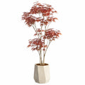 Arbre artificiel érable 180 cm feuillage rouge en polyester avec pot décoratif pour intérieur