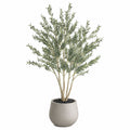 Arbre artificiel olivier 180 cm feuillage vert en plastique pour intérieur avec pot