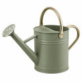 Arrosoir 8 L en métal vert sauge et doré - bec à pommeau pour jardinage