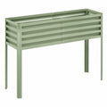 Jardinière surélevée 120 x 40 x 80 cm en acier vert pour culture extérieure