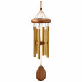 Carillon éolien 90 cm en bois et métal doré décoratif à suspendre