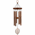 Carillon éolien 85 cm en métal et bois cuivre marron suspendu décoratif