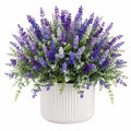 Plante artificielle en pot 48 cm polyester violet blanc pour décoration intérieure