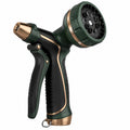 Pistolet d’arrosage 20 cm en plastique vert noir doré à jet réglable