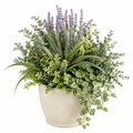 Plante artificielle en pot 65 cm plastique vert et violet décorative