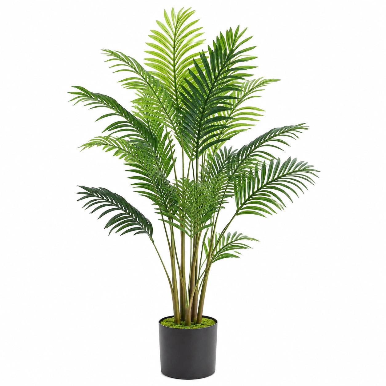 Plante artificielle palmier 180 cm feuillage vert en plastique décorative